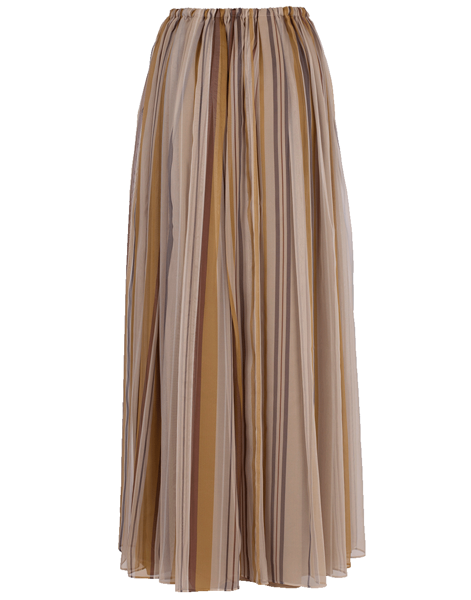 BRUNELLO CUCINELLI-Stripe Chiffon Drawstring Maxi Skirt-