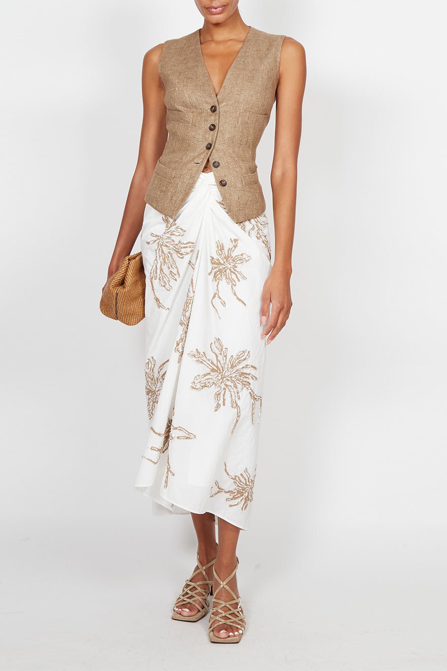 BRUNELLO CUCINELLI-Embroidered Skirt-