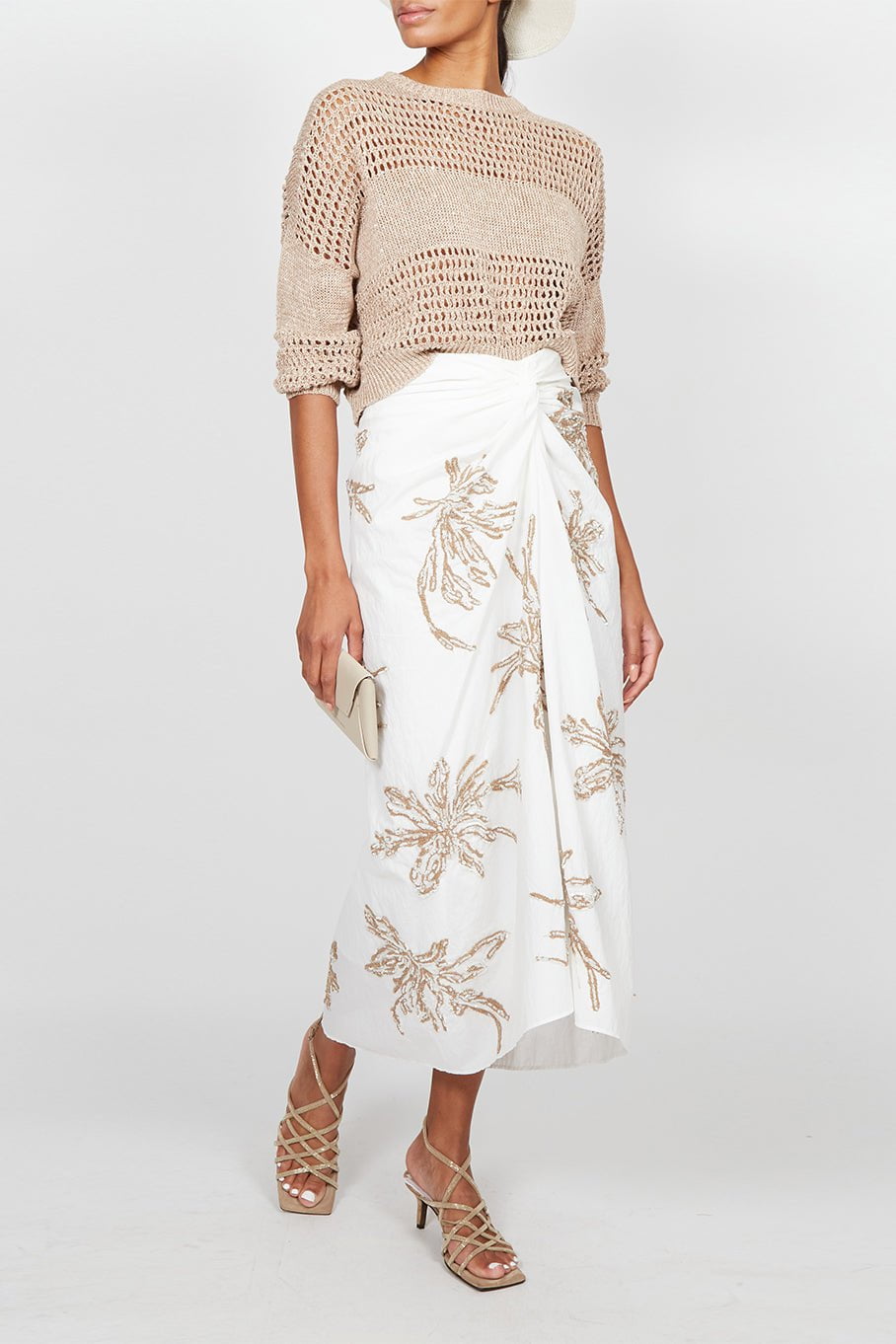 BRUNELLO CUCINELLI-Embroidered Skirt-