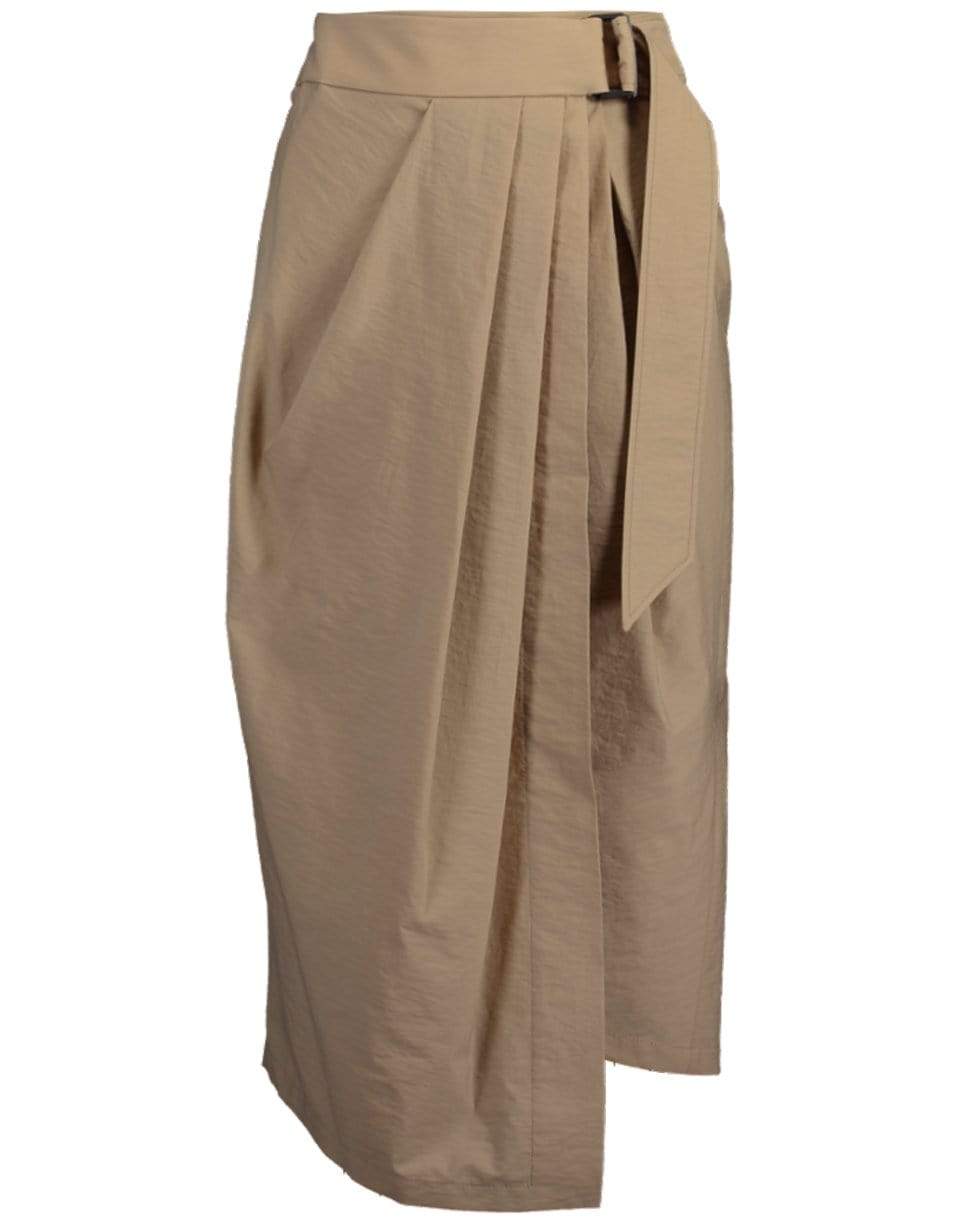 BRUNELLO CUCINELLI-Belted Crinkle Pleated Wrap Skirt-
