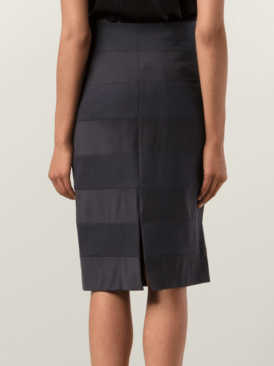 BRUNELLO CUCINELLI-Tonal Stripe Pencil Skirt-