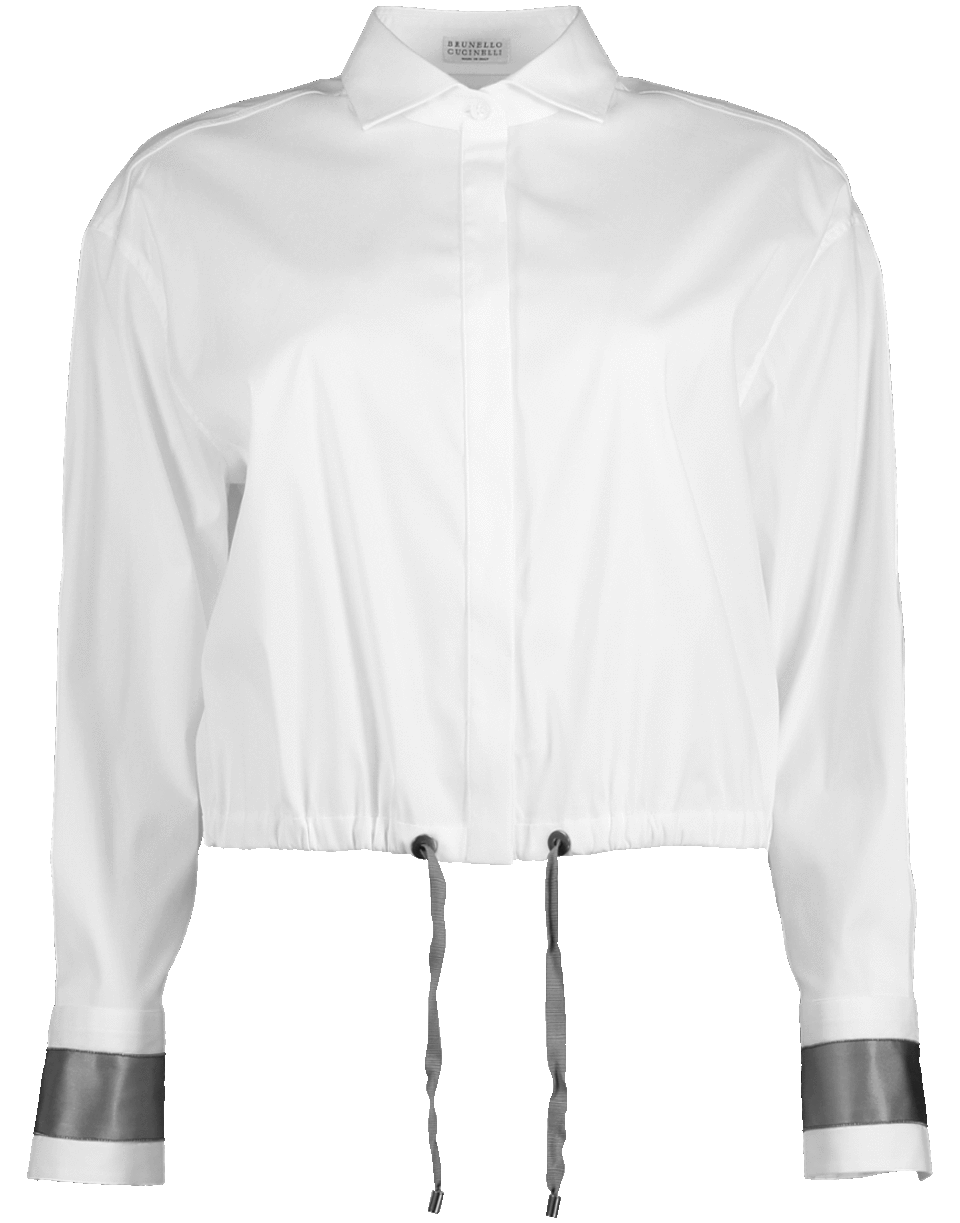BRUNELLO CUCINELLI-Drawstring Cropped Blouse-
