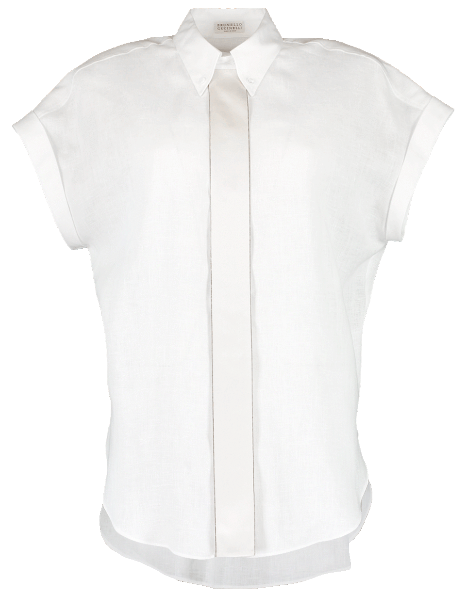 Linen Silk Placket Blouse CLOTHINGTOPBLOUSE BRUNELLO CUCINELLI   