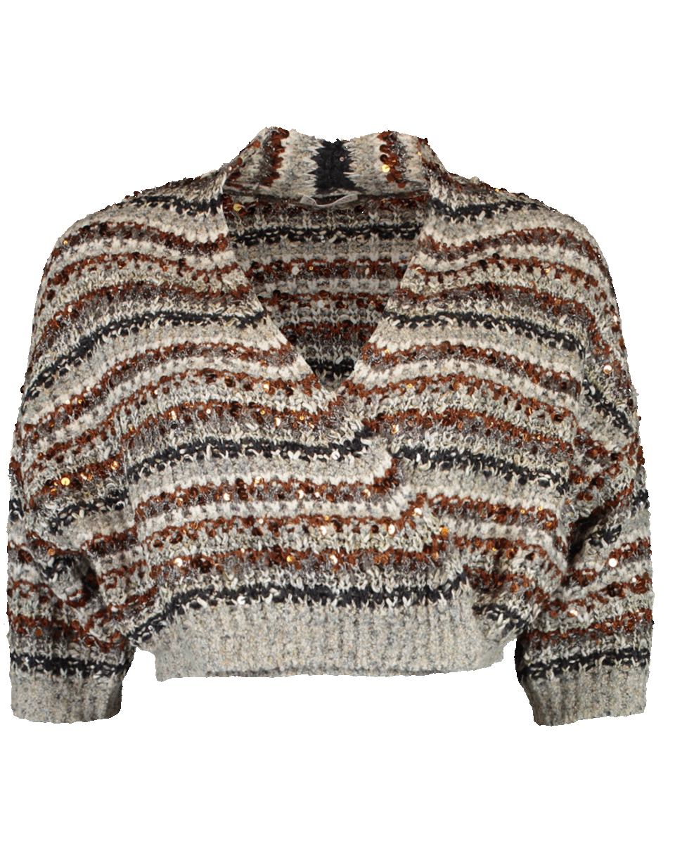 Crossover Stripe Cotton Cardigan CLOTHINGTOPCARDIGAN BRUNELLO CUCINELLI   