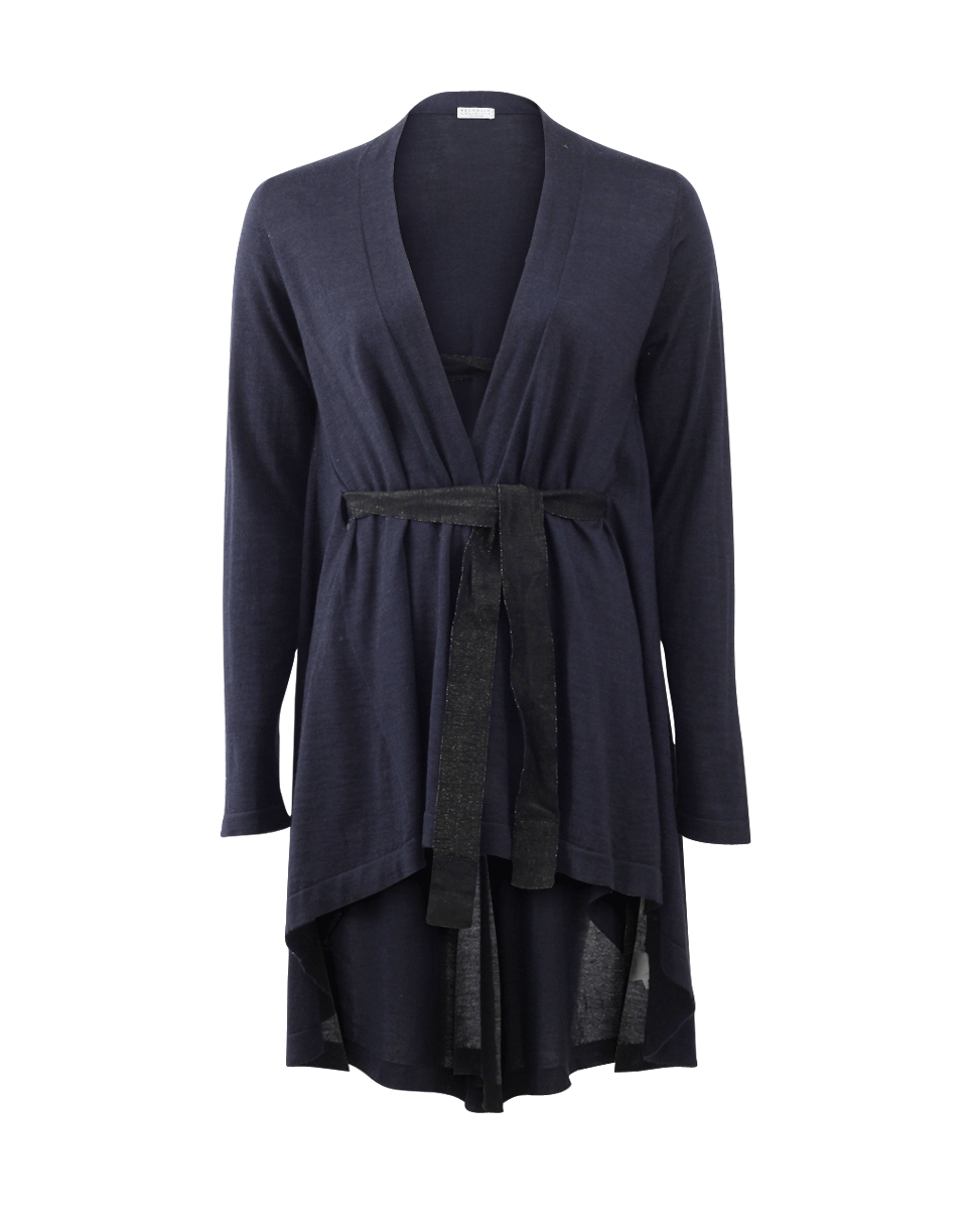 BRUNELLO CUCINELLI-High-Low Belted Cardigan-