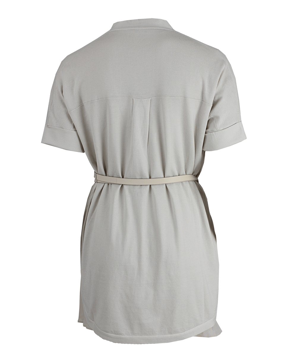 BRUNELLO CUCINELLI-Short Sleeve Cotton Cardigan with Belt-GESC2215