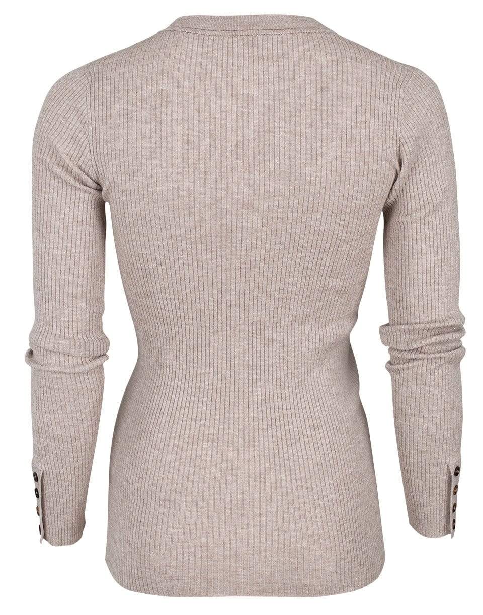 Sand Cashmere and Lurex Ribbed Sweater CLOTHINGTOPKNITS BRUNELLO CUCINELLI   