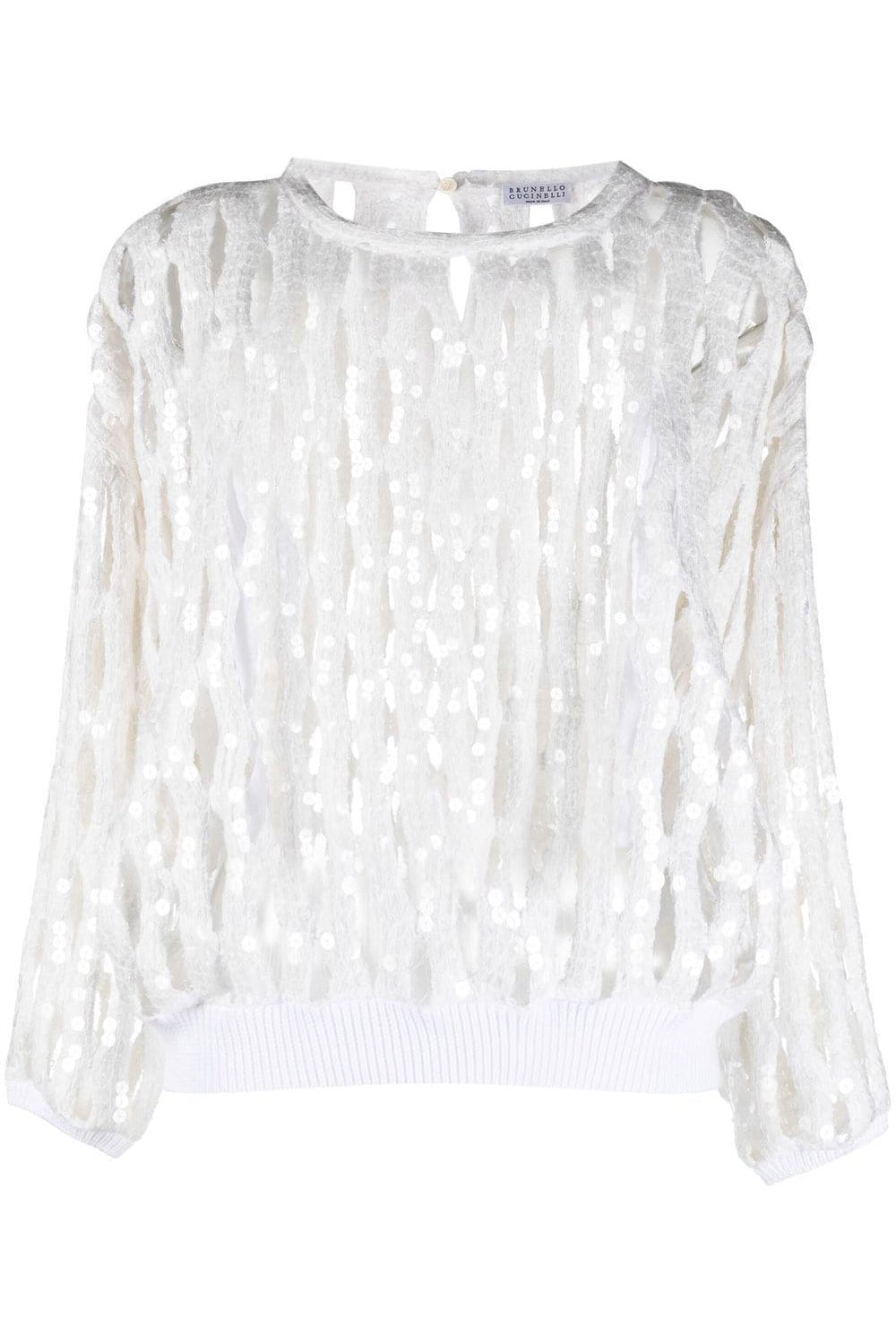 BRUNELLO CUCINELLI-Sequin Open Knit Sweater-