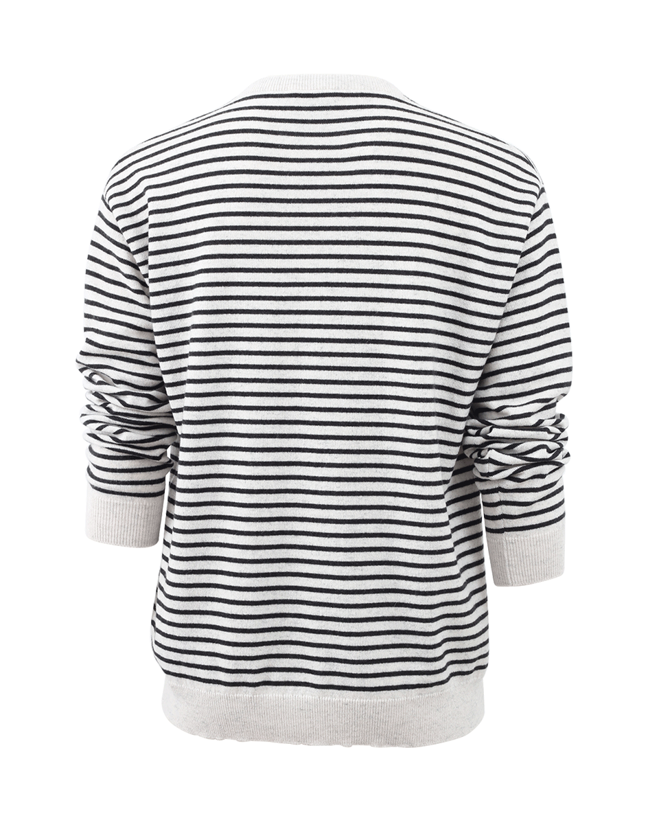Stripe Keyhole Pullover Top CLOTHINGTOPKNITS BRUNELLO CUCINELLI   