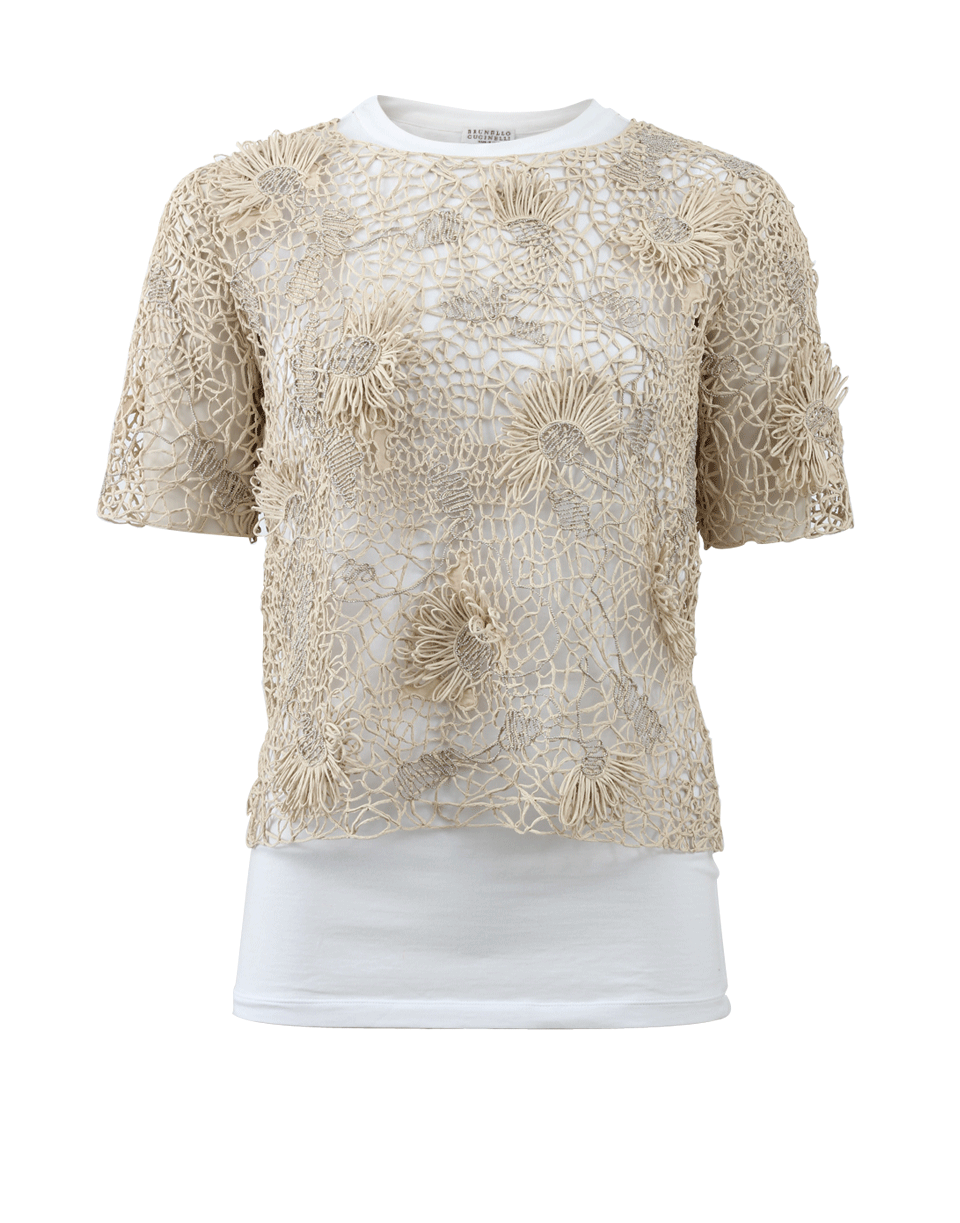 BRUNELLO CUCINELLI-Floral Woven Pullover And T-Shirt-