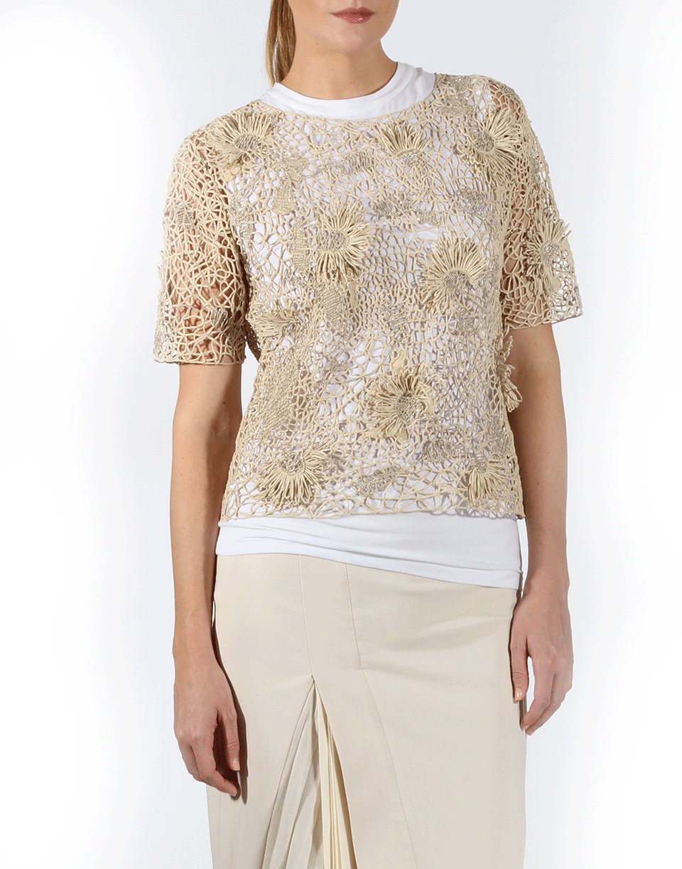 BRUNELLO CUCINELLI-Floral Woven Pullover And T-Shirt-