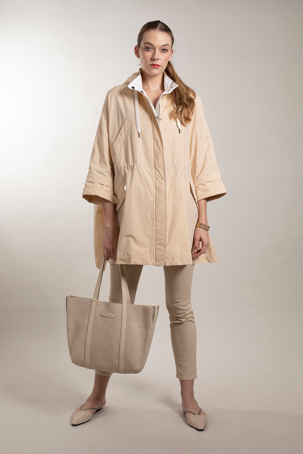 BRUNELLO CUCINELLI-Poncho With Removable Hood-