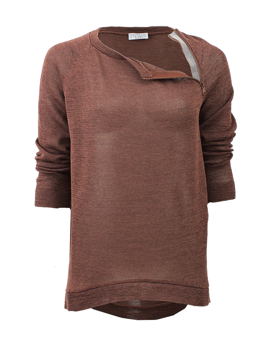 Cotton Pullover With Shoulder Zip CLOTHINGTOPSWEATER BRUNELLO CUCINELLI   