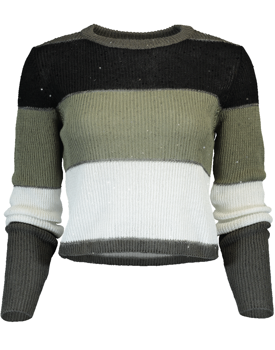 Cropped Stripe Pullover CLOTHINGTOPSWEATER BRUNELLO CUCINELLI   