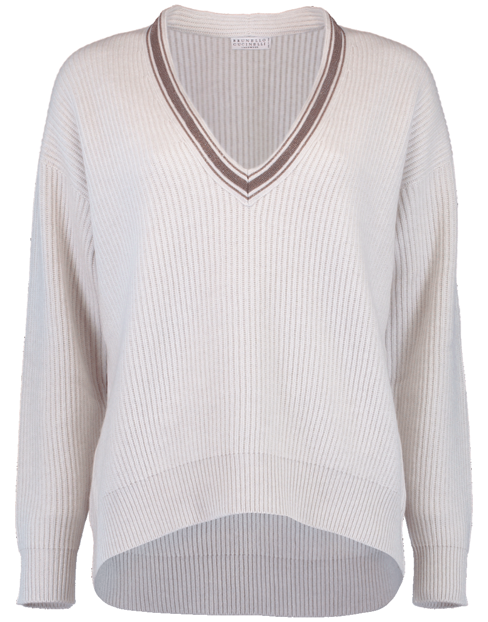 BRUNELLO CUCINELLI-English Rib Boyfriend Pullover-