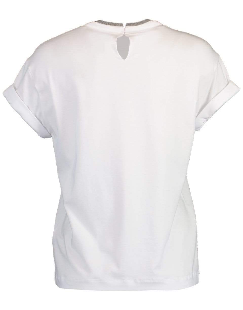 BRUNELLO CUCINELLI-White Flat Cotton Short Sleeve T-Shirt-