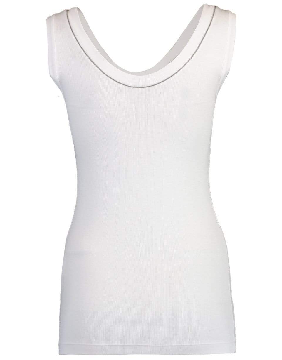 White Slim Fit Tank Top CLOTHINGTOPTANK BRUNELLO CUCINELLI   