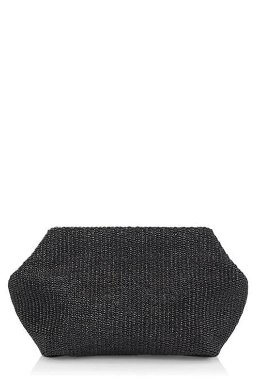 BRUNELLO CUCINELLI-Raffia Crossbody Clutch-BLACK