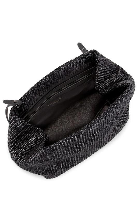 BRUNELLO CUCINELLI-Raffia Crossbody Clutch-BLACK