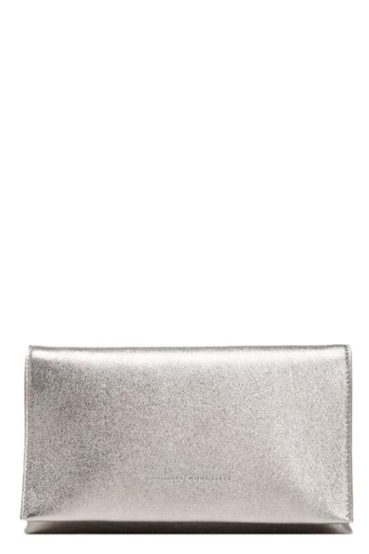 Metallic Clutch - Titanium HANDBAGCLUTCHES BRUNELLO CUCINELLI   