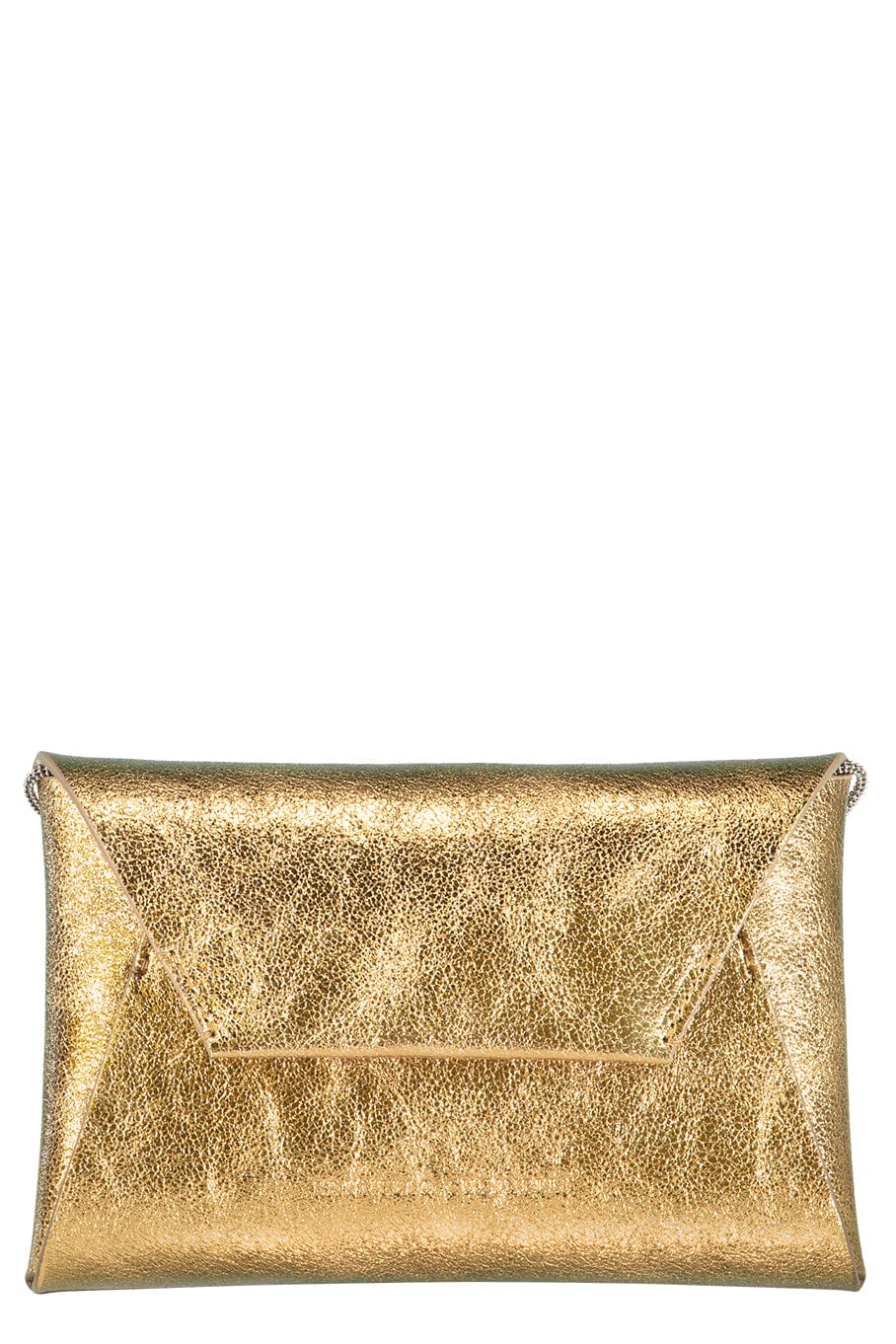 BRUNELLO CUCINELLI-Textured Metallic Envelop Bag-ORO SCURO