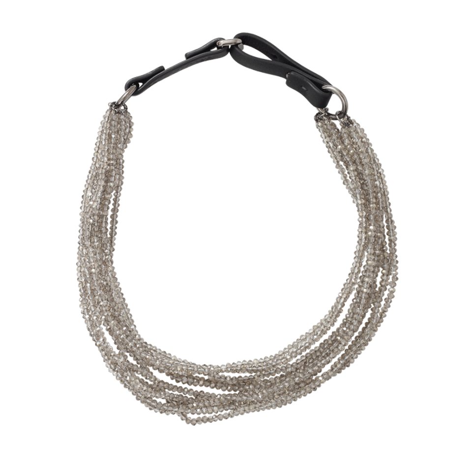 BRUNELLO CUCINELLI-Multi Strand Glass Necklace-CLEAR