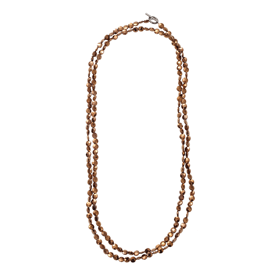 BRUNELLO CUCINELLI-Single Strand Flat Bead Necklace-COPPER