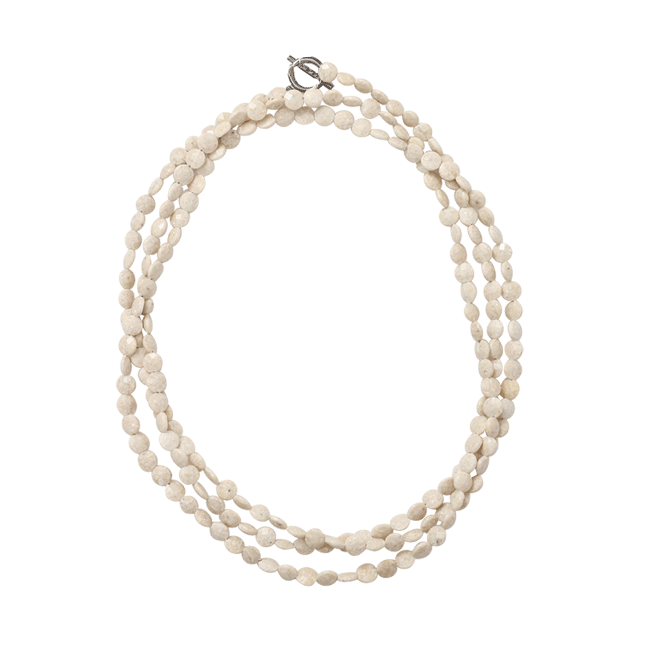BRUNELLO CUCINELLI-Riverstone Flat Bead Necklace-WHITE