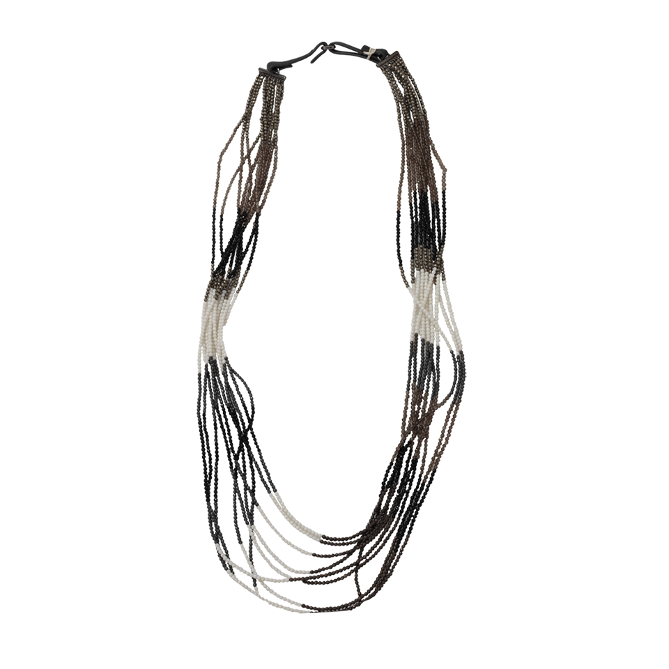 BRUNELLO CUCINELLI-Quartz Strand Necklace-WHT/BLK