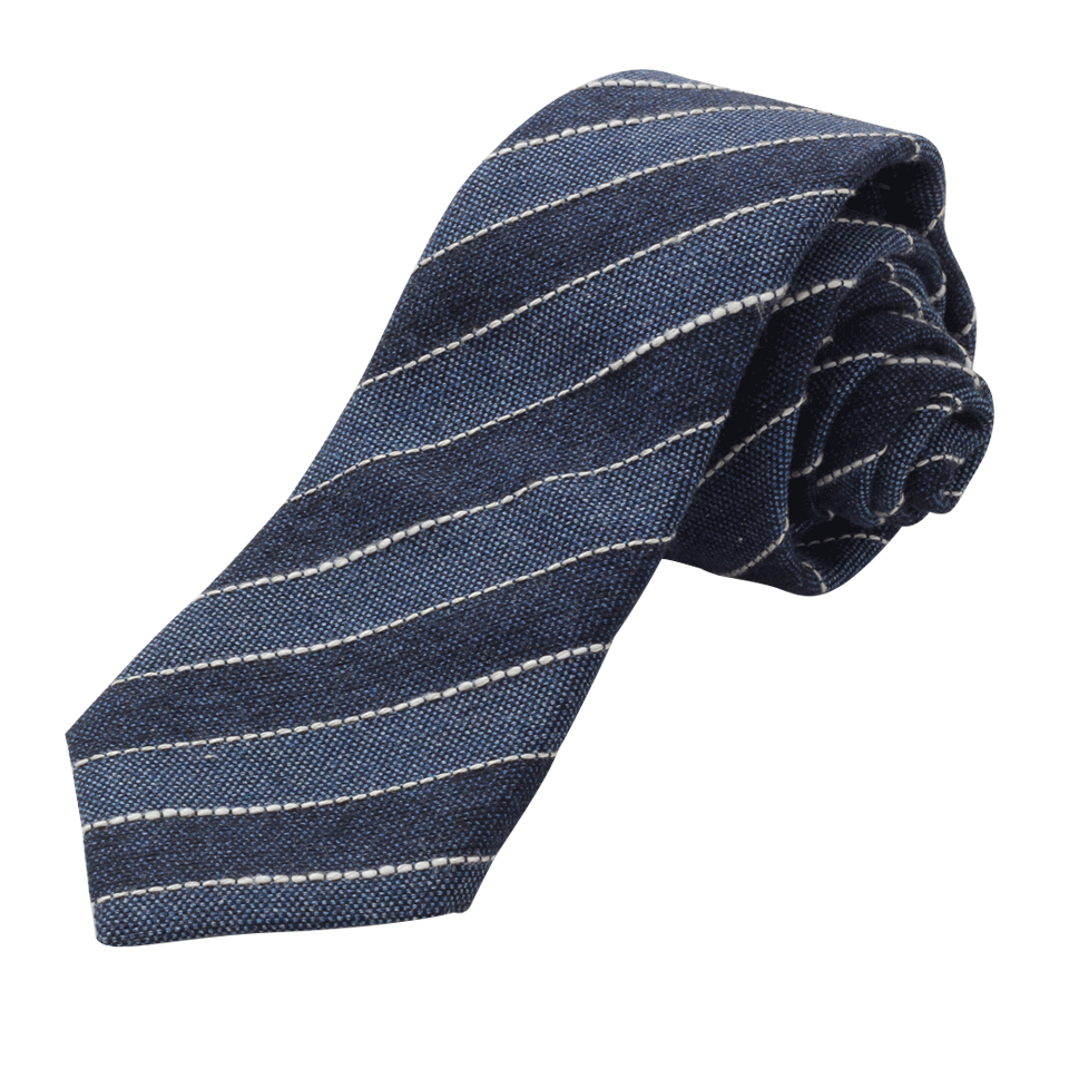 BRUNELLO CUCINELLI-Diagonal Stripe Tie-NAVY/WHT