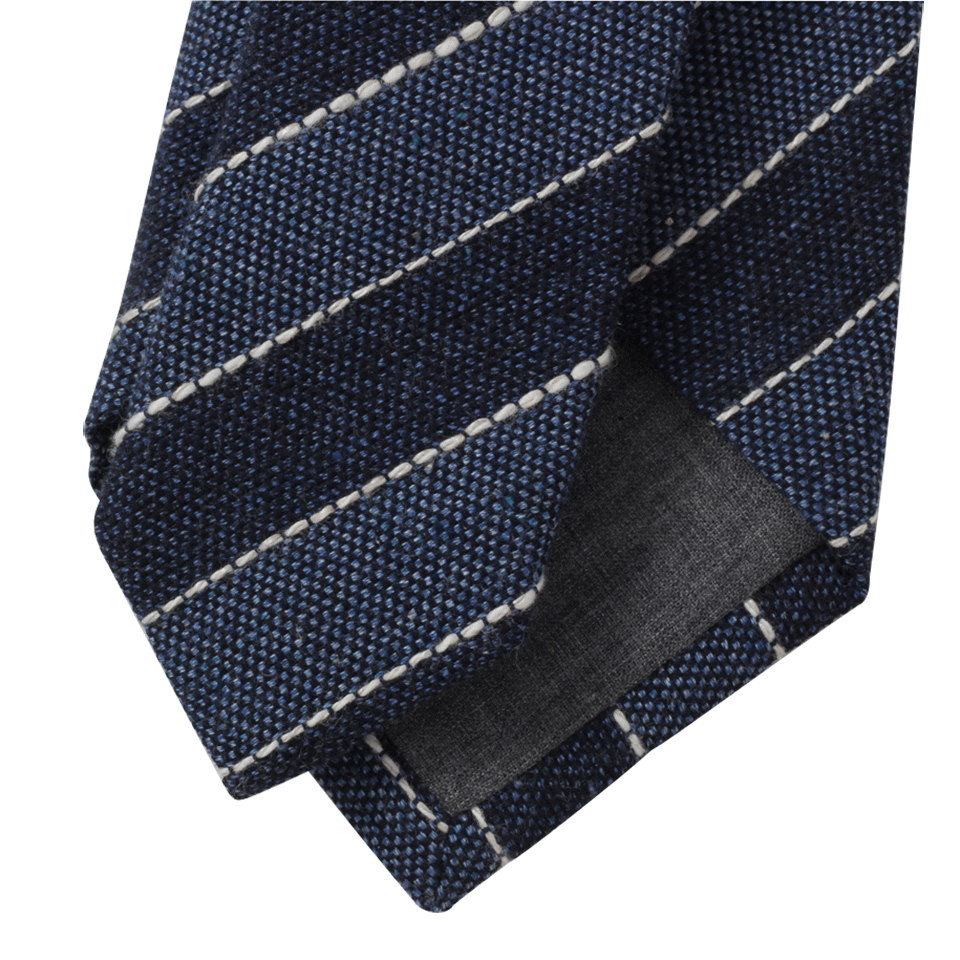 BRUNELLO CUCINELLI-Diagonal Stripe Tie-NAVY/WHT
