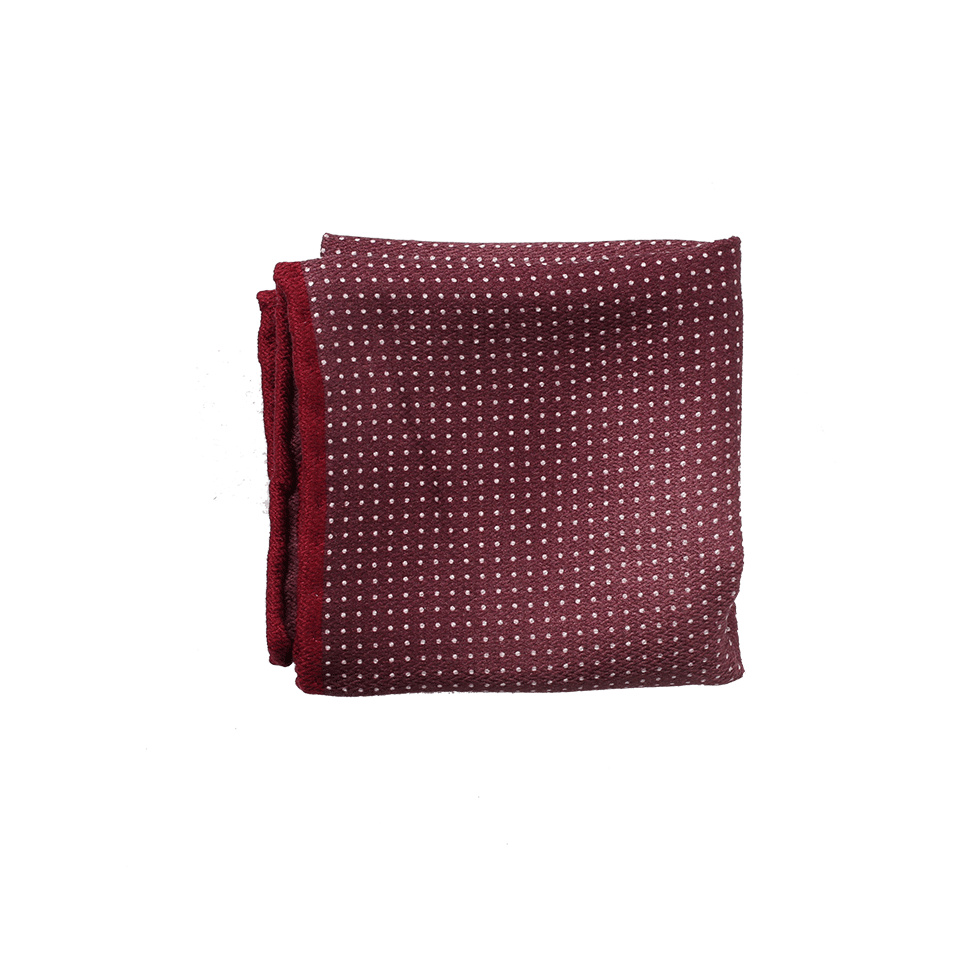 BRUNELLO CUCINELLI-Striped Silk Pocket Square-RED