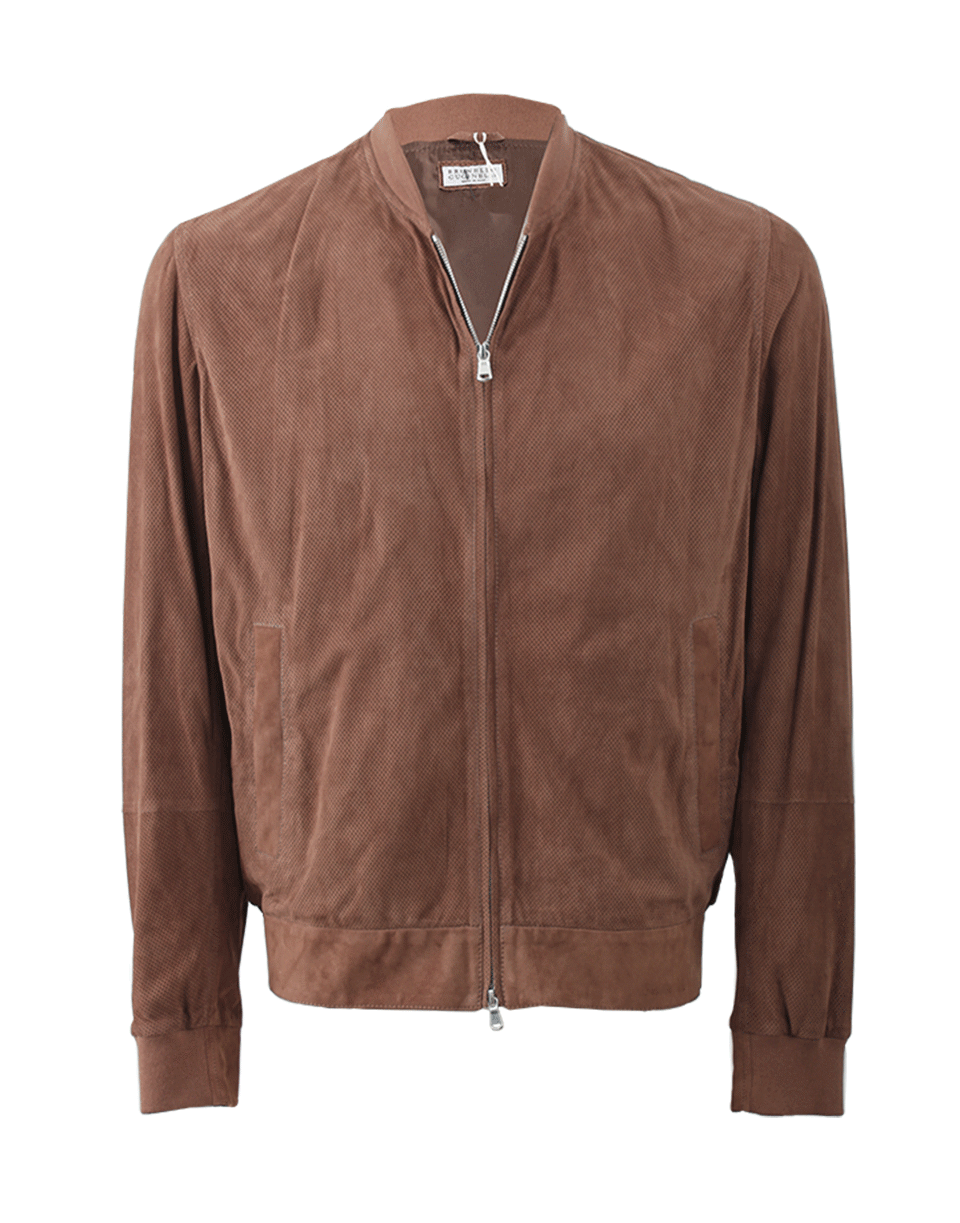 Perforated Suede Bomber MENSCLOTHINGJACKET BRUNELLO CUCINELLI   