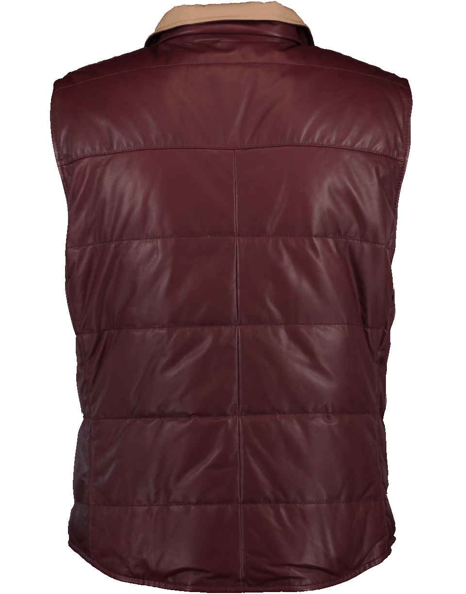 BRUNELLO CUCINELLI-Leather Padded Vest-RADICHIO