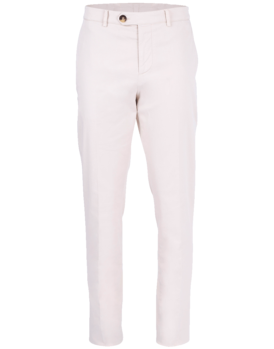 Off White Flat Front Basic Fit Trouser MENSCLOTHINGPANTS BRUNELLO CUCINELLI   