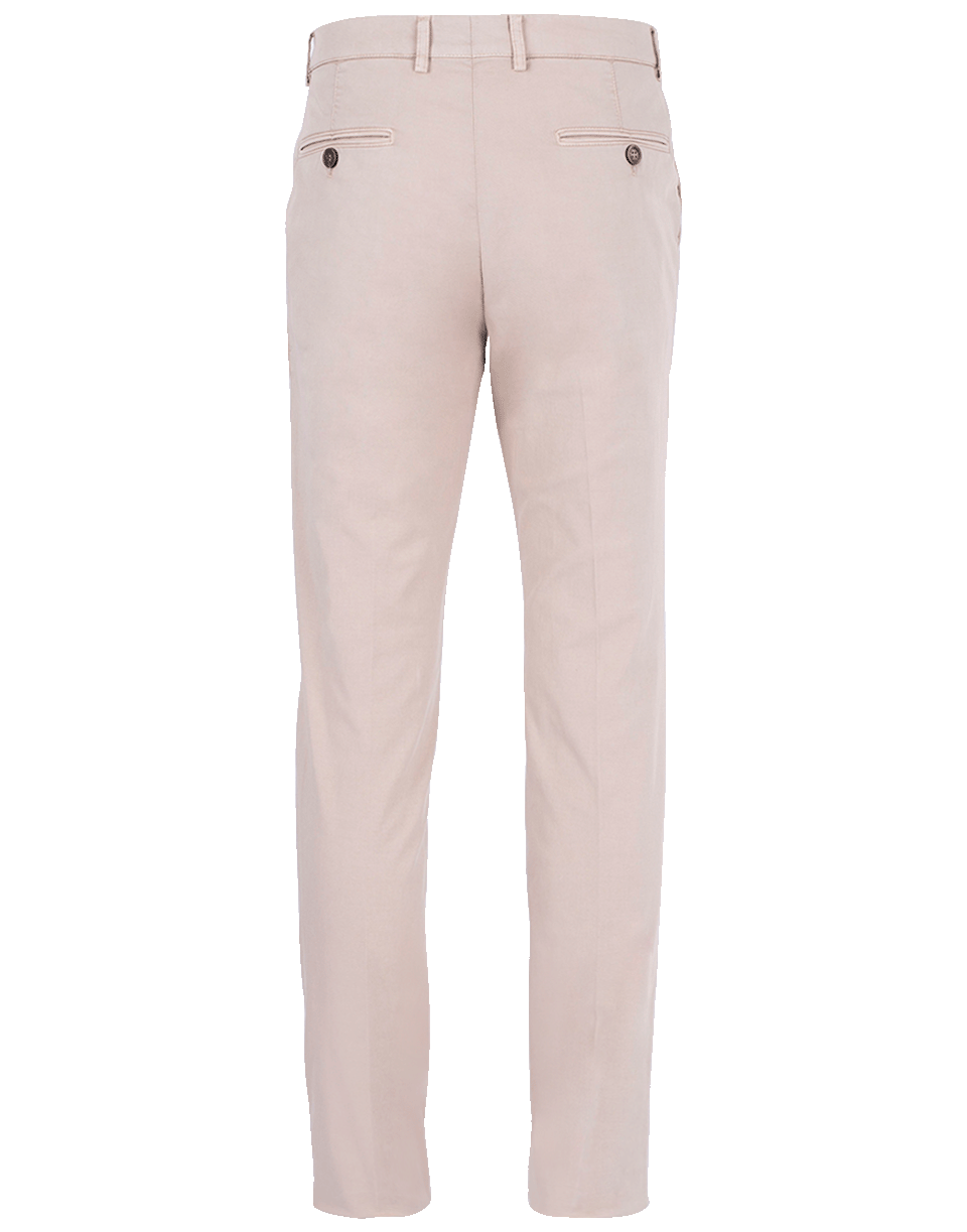 BRUNELLO CUCINELLI-Sand Flat Front Basic Fit Trouser-