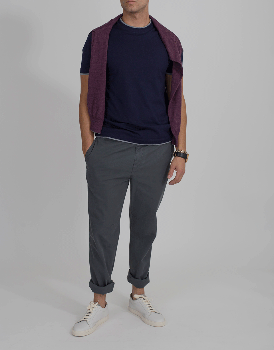 BRUNELLO CUCINELLI-Trouser With Snapped Back Pockets-