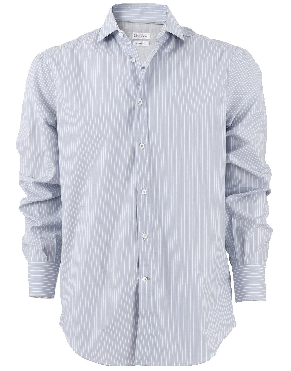 Button Down Striped Shirt MENSCLOTHINGSHIRT BRUNELLO CUCINELLI   