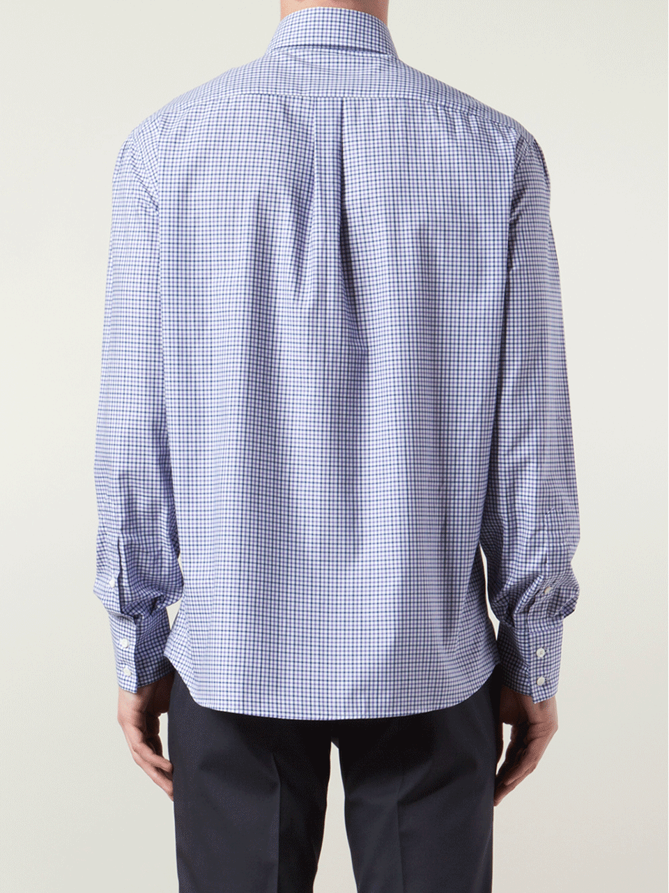 BRUNELLO CUCINELLI-Check Spread Collar Shirt-