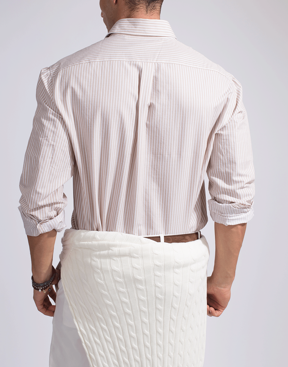 Cotton Stripe Shirt MENSCLOTHINGSHIRT BRUNELLO CUCINELLI   