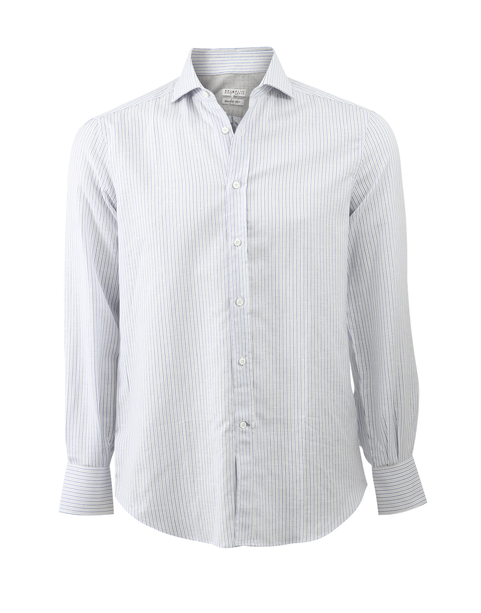 Linen Stripe Shirt MENSCLOTHINGSHIRT BRUNELLO CUCINELLI   