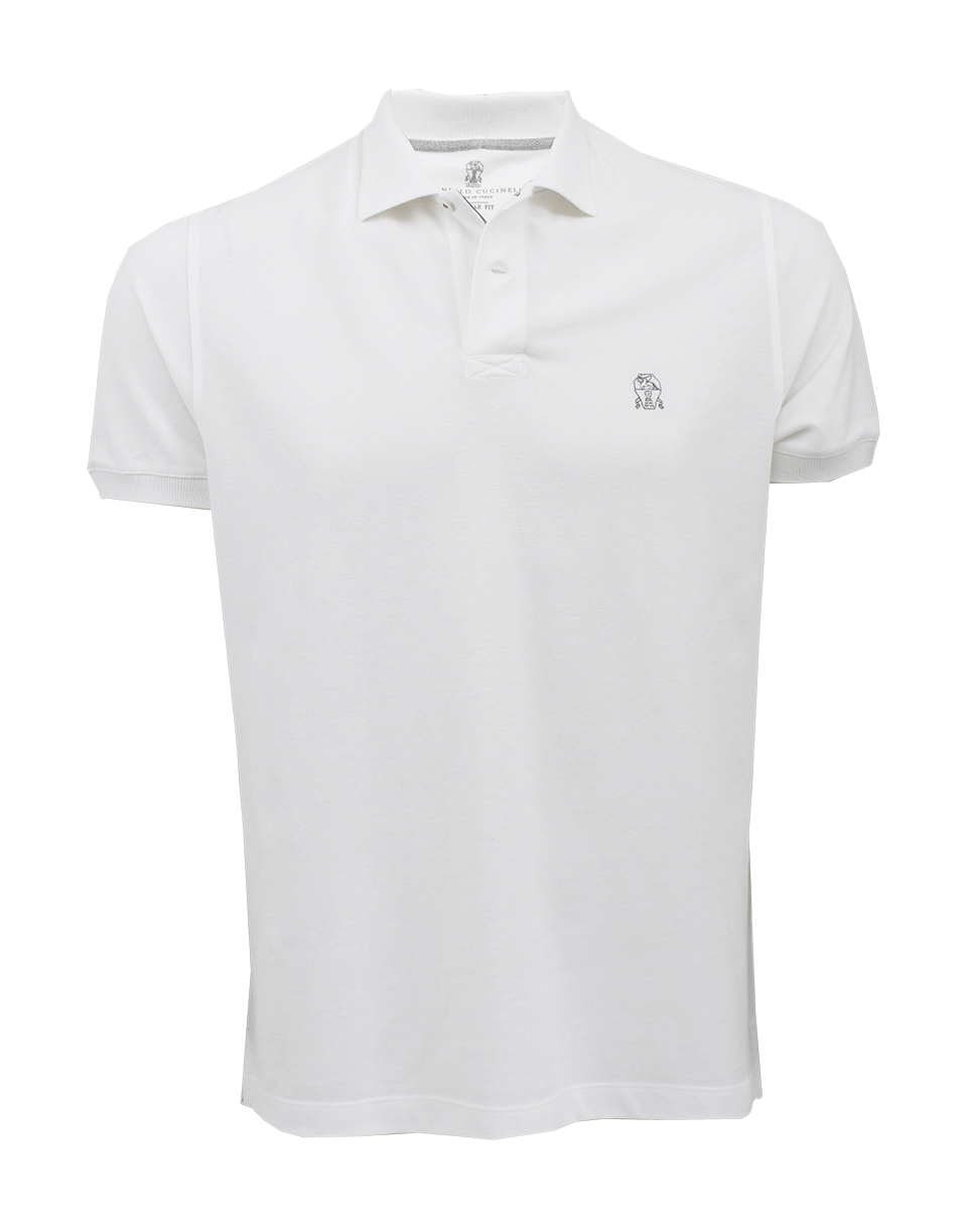 BRUNELLO CUCINELLI-Logo Pique Polo-