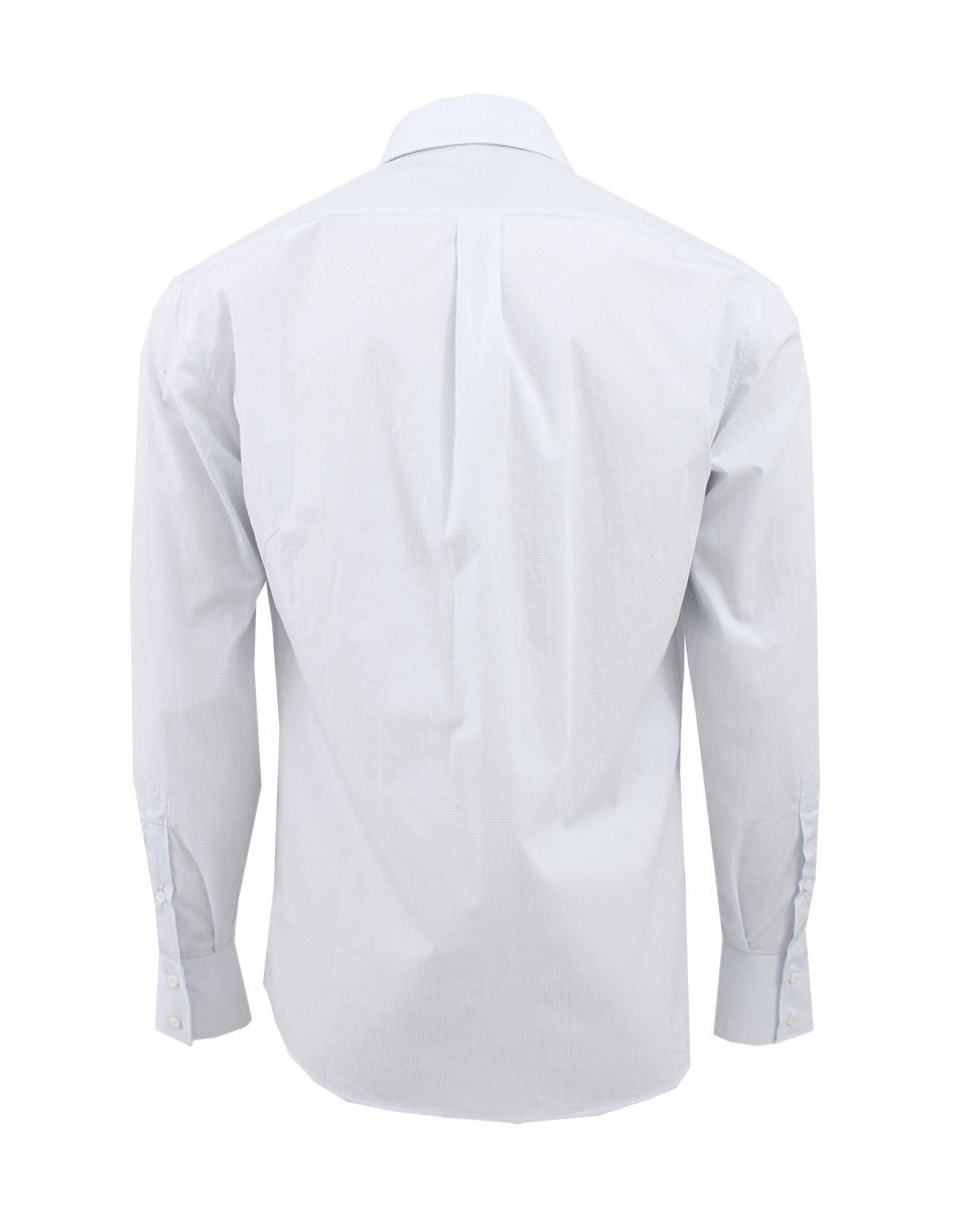 BRUNELLO CUCINELLI-Micro Check Spread Collar Shirt-