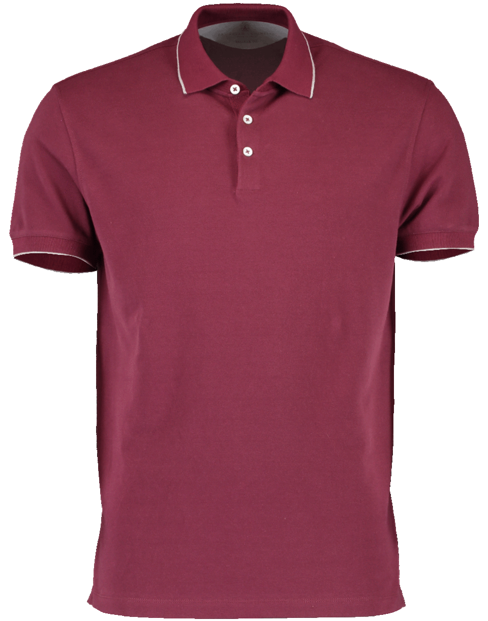 Single Stripe Trim Collar Polo Shirt MENSCLOTHINGSHIRT BRUNELLO CUCINELLI   