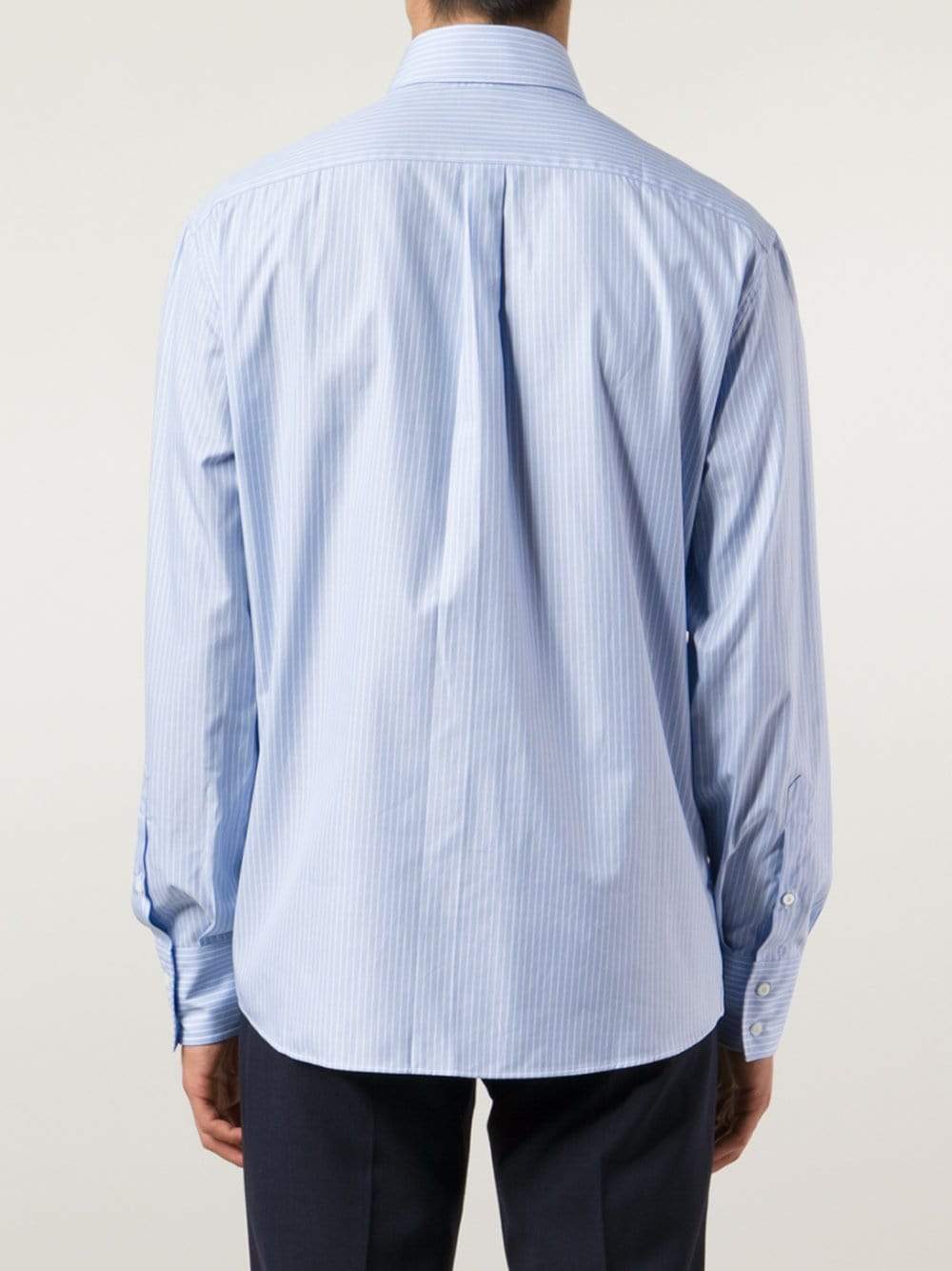 BRUNELLO CUCINELLI-Striped Spread Collar Shirt-