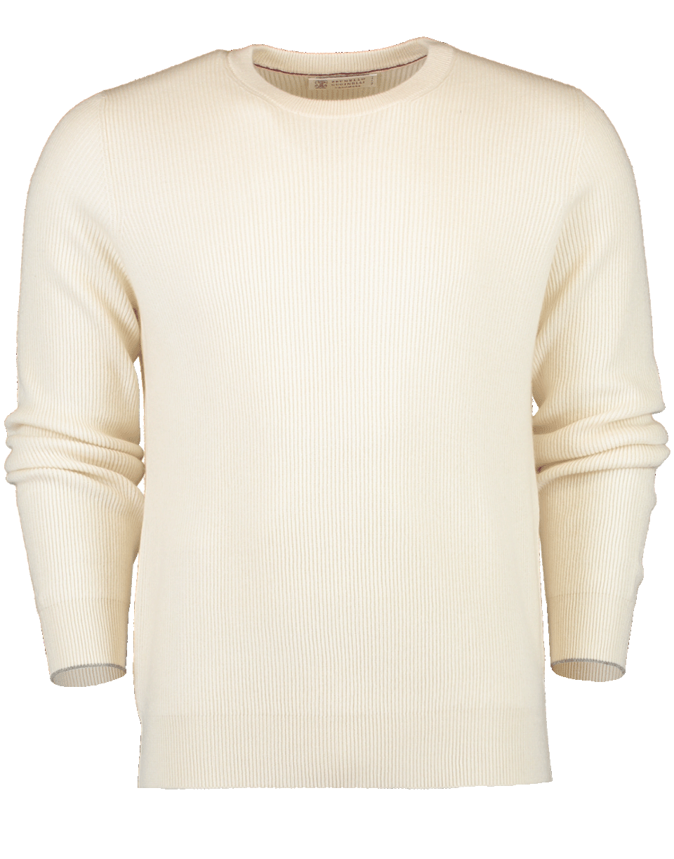 BRUNELLO CUCINELLI-English Ribbed Cashmere Sweater-