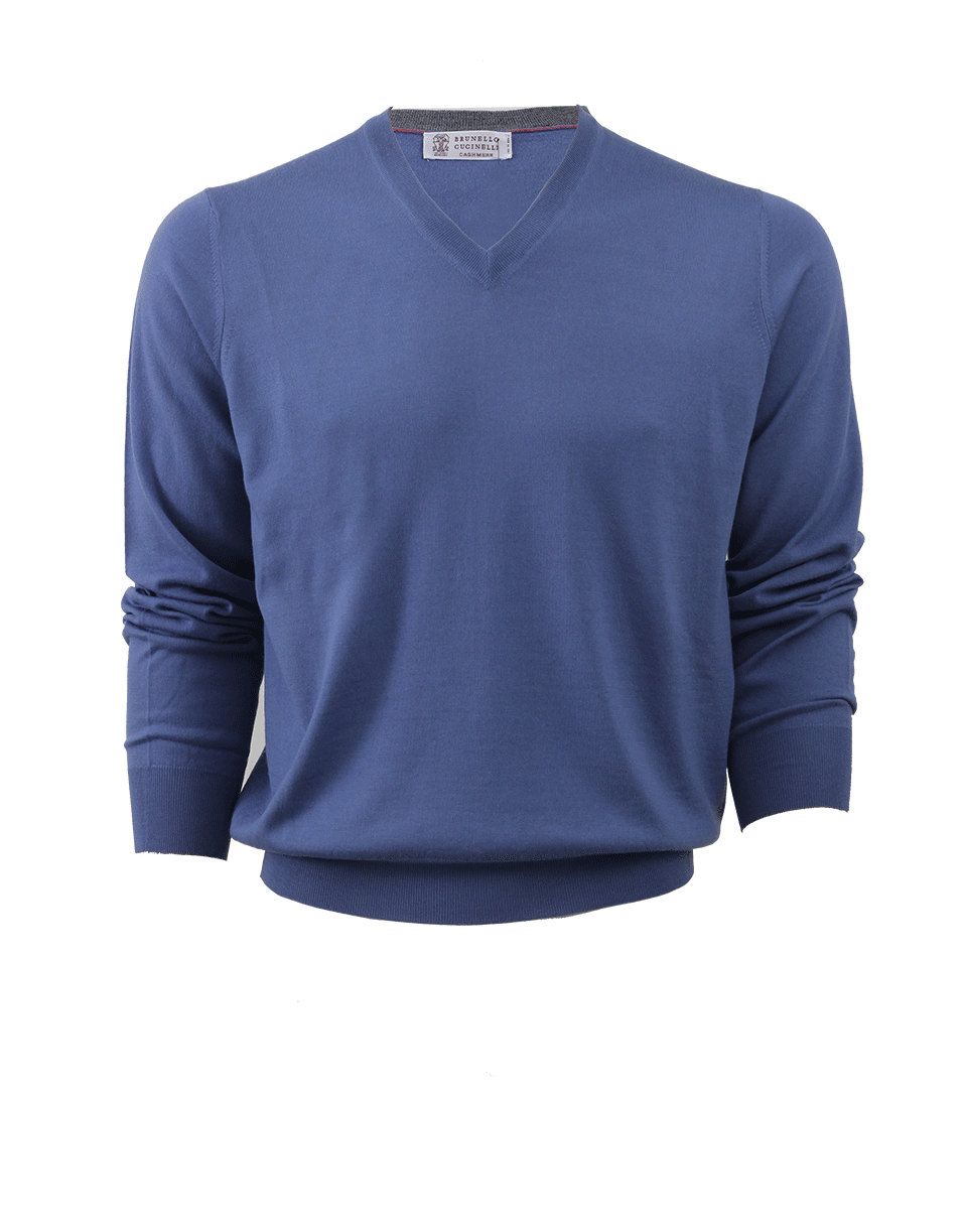 V-Neck Fine Gauge Sweater MENSCLOTHINGSWEATER BRUNELLO CUCINELLI   