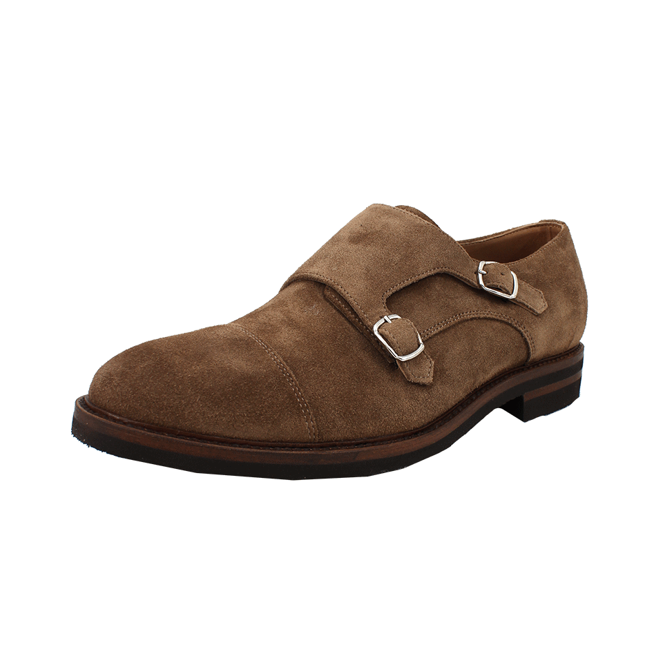 BRUNELLO CUCINELLI-Men's Suede Monk Strap Shoe-