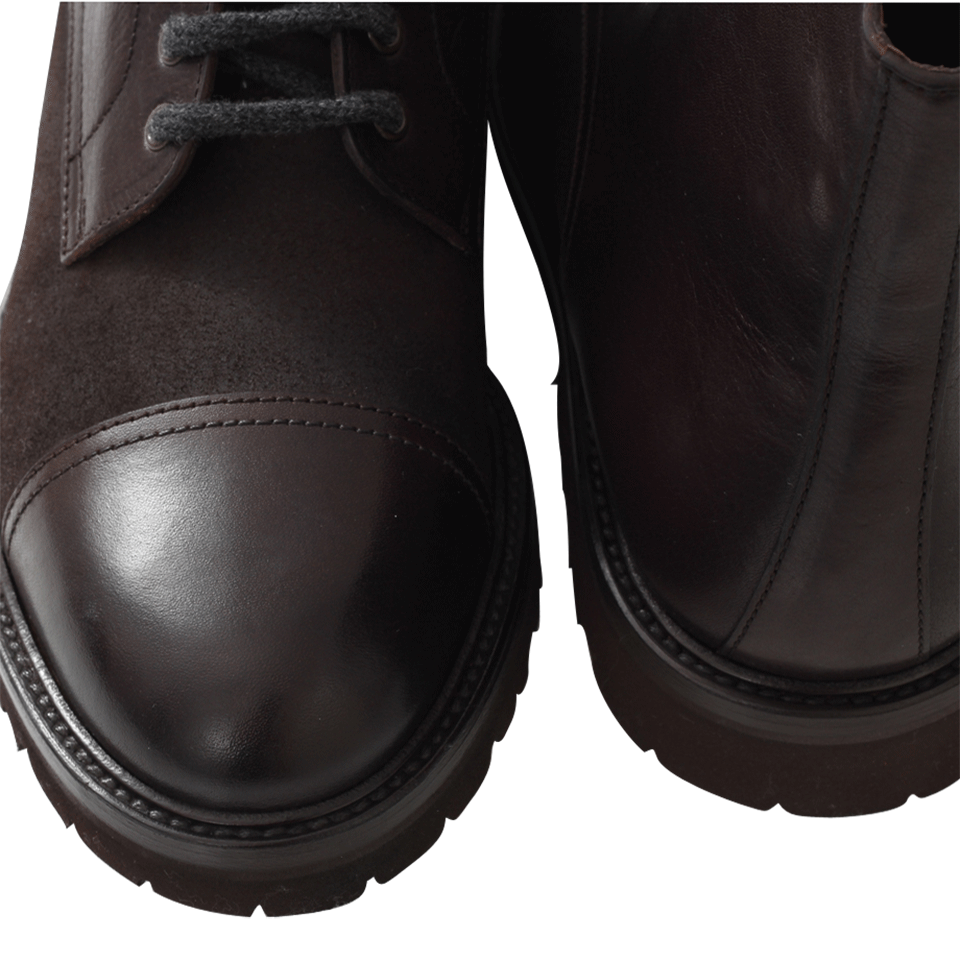 BRUNELLO CUCINELLI-Leather Cap Toe Boot-