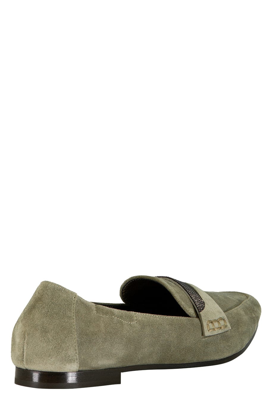 Pointed Suede Loafer With Monili SHOEFLAT SHOE BRUNELLO CUCINELLI   